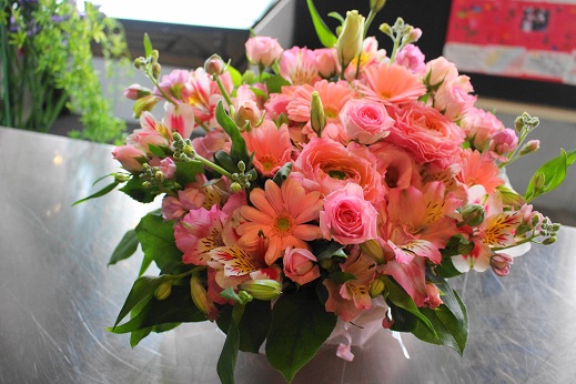 札幌ピンクフラワーアレンジピックル