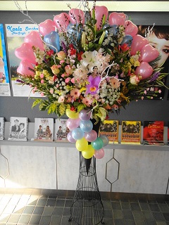 バルーンスタンド花ハートダブル